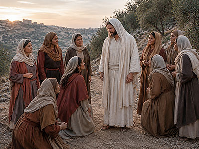 Jesus meets women returning from the tomb
